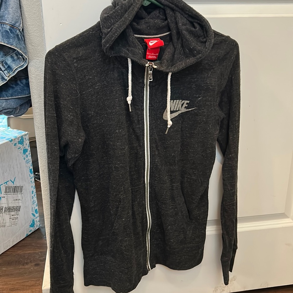 Gray zip up hoodie